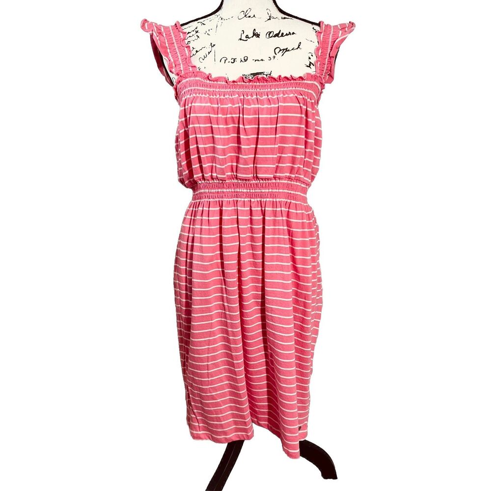 NWT Roxy Girl Sundress Girls 14 XL Pink Striped Sleeveless Beach Summer Dress C